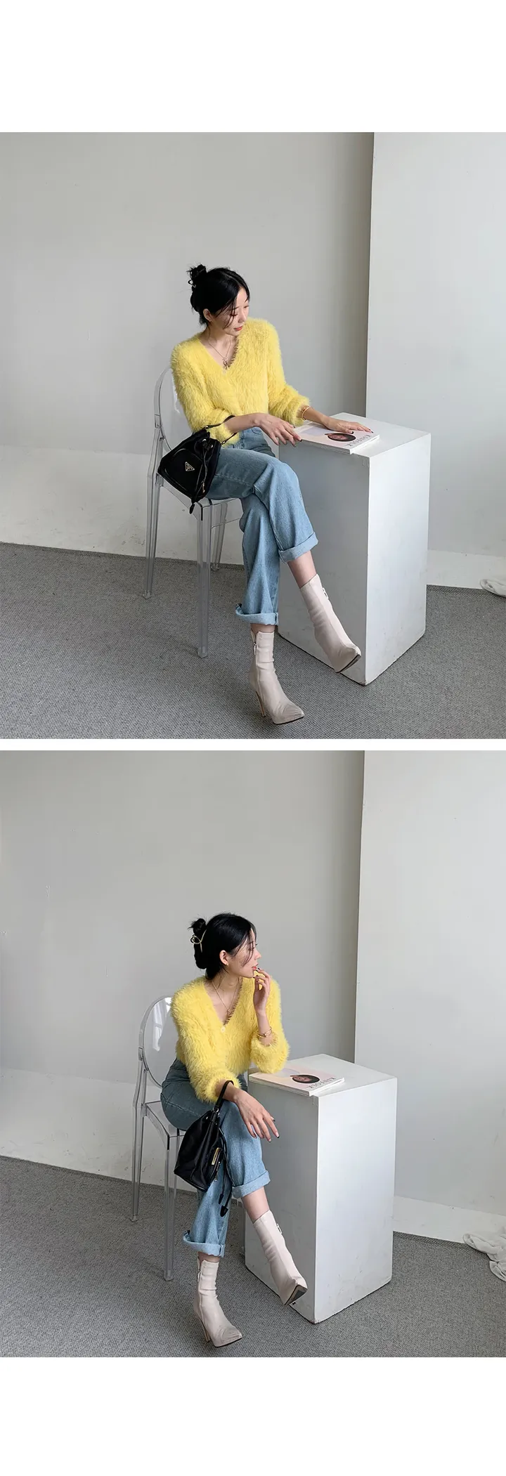 (촉감 굿~! 올해도 대박) 앙리 크롭 퍼가디건 상세 이미지 17