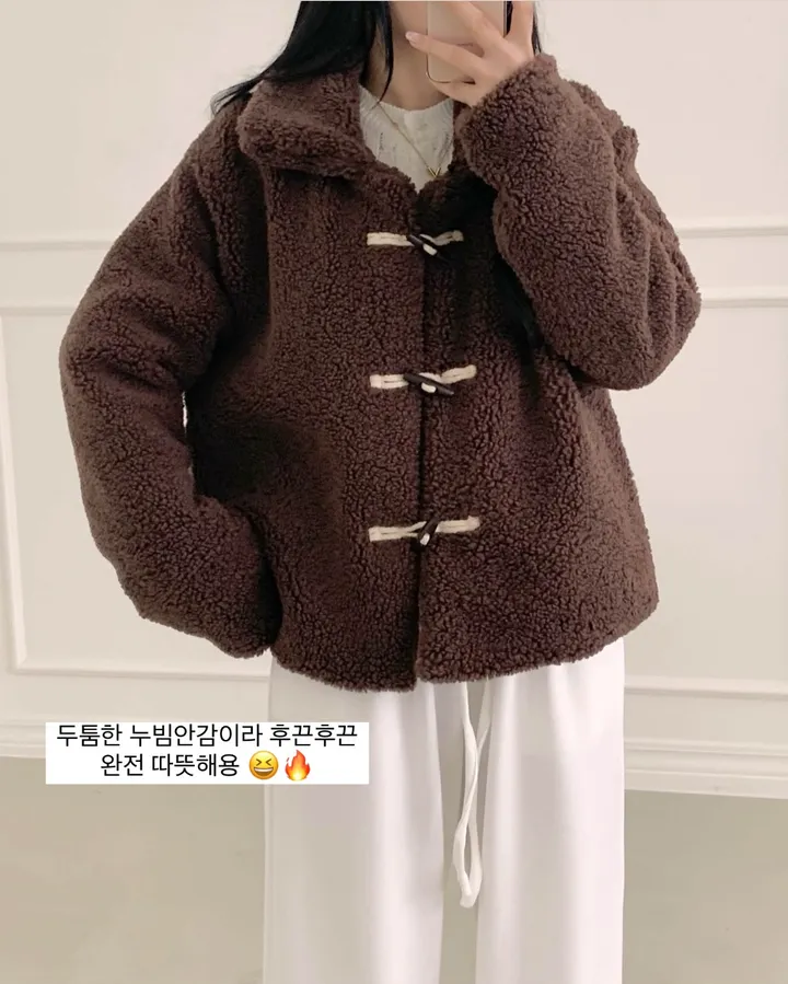 [누빔안감] 포이 양털 뽀글이 떡볶이 코트 자켓(2 colors) 상세 이미지 4