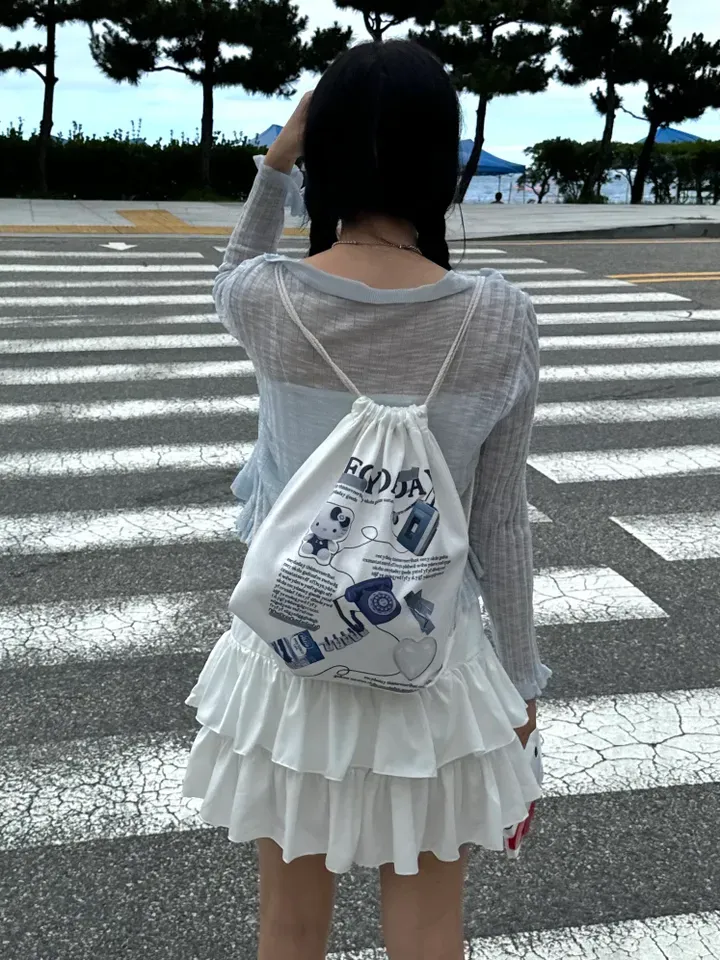 [정품]🍥퀄리티보장/키치스트링백팩4TYPE🍥키치 Y2K 컨버스 스트링 짐색 백팩 가방 보부상백 상세 이미지 4
