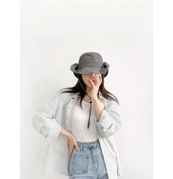 [5col/당일출고] 웨스턴 캠핑 사파리 대챙 와이드 턱끈 벙거지모자 버킷햇 상세 이미지 11