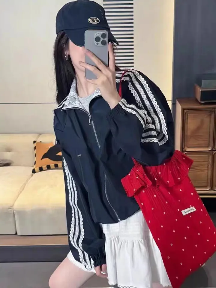 안감전체 레이스 바람막이 삼선점퍼  베티-레이스윈드자켓 상세 이미지 12