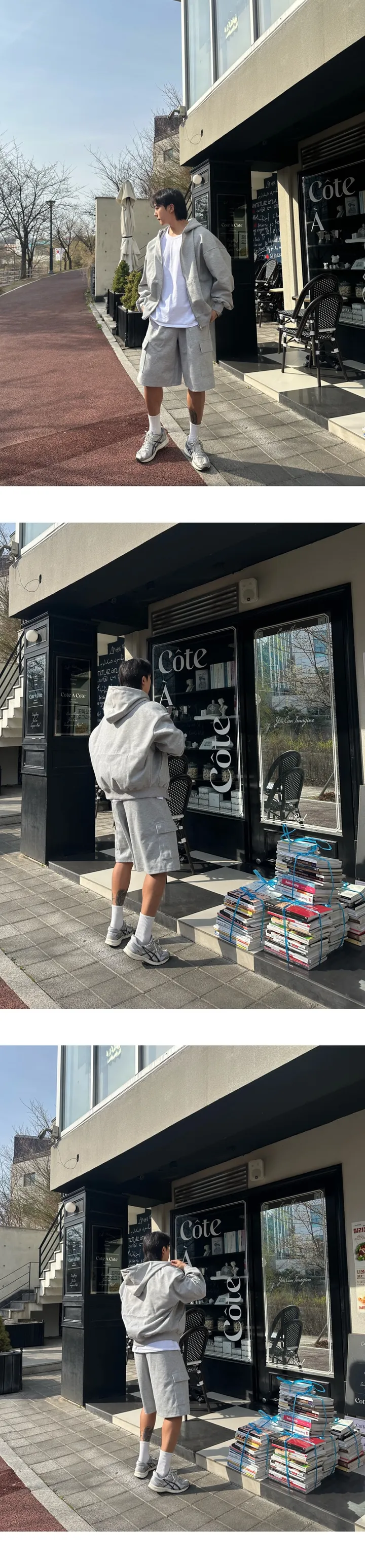 [SET할인][당일출고] 오버핏 후드집업 후드티 봄 여름 버뮤다 트레이닝 팬츠 세트 상세 이미지 11