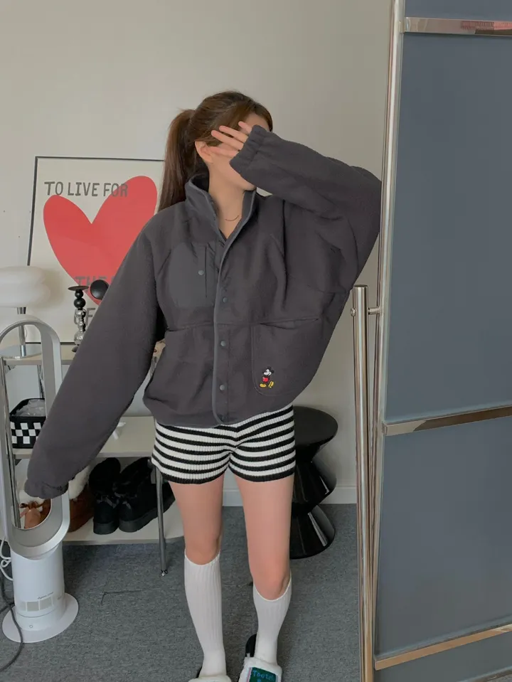 [🌠디즈니정품💭/남녀공용❤️/도링룩단독🤸] 미키 후리스 점퍼 미키마우스 캐릭터 뽀글이 집업 잠바 겨울 아우터 (3color) 상세 이미지 41