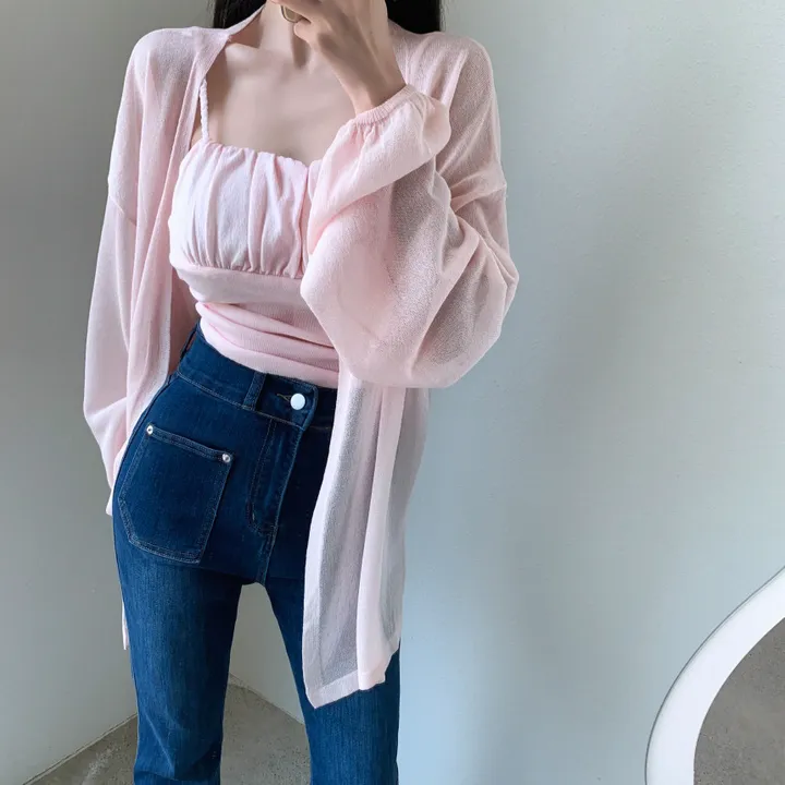 로코 셔링탑set 루즈핏 가디건 상세 이미지 8