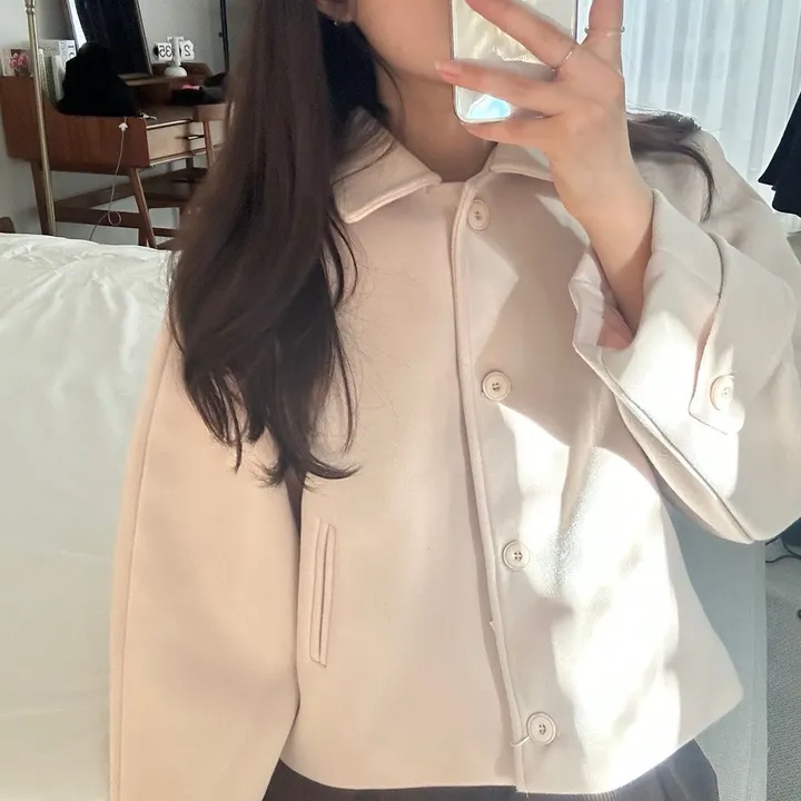 [아방루즈핏/💞러블리] 머스 카라 숏 코트 자켓 모직코트 상세 이미지 16