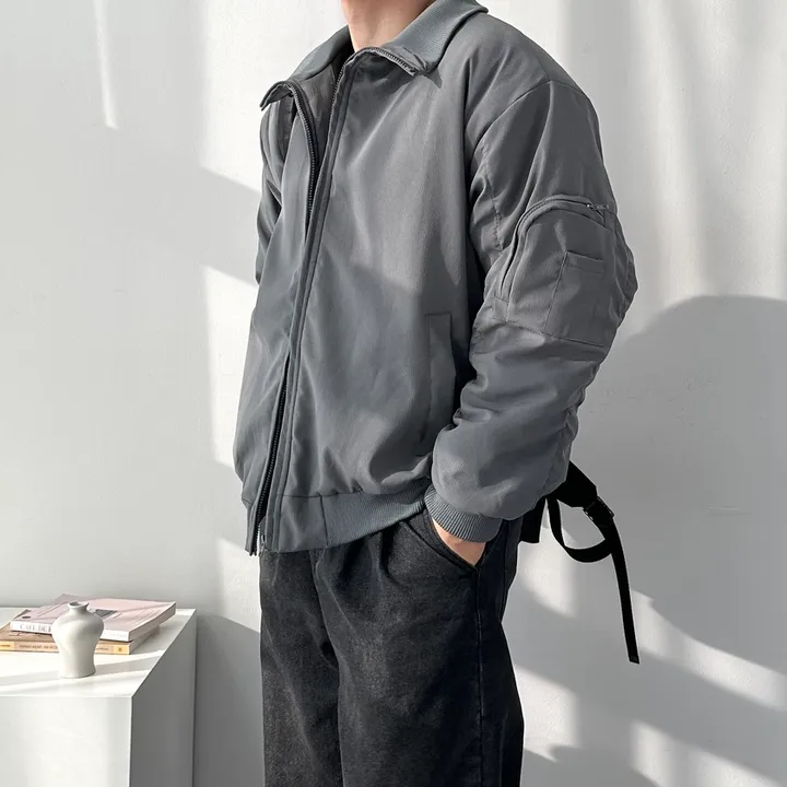 핏보장 남녀공용 숏패딩 집업 오버핏 아우터 잠바 패딩 점퍼 오버핏스탠드넥항공점퍼 상세 이미지 12