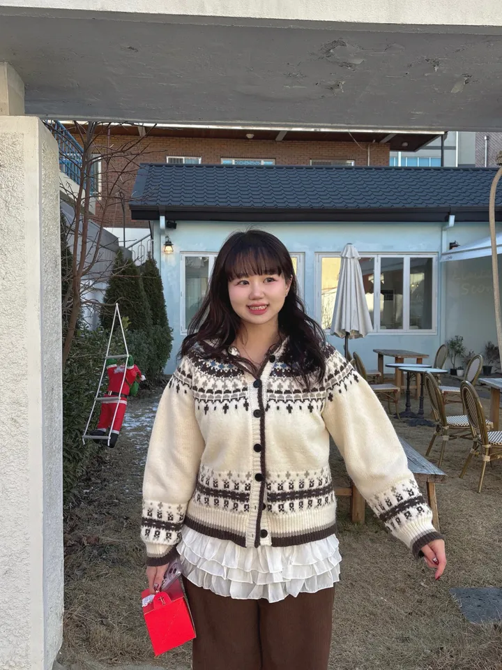 [55-77] 포근 도톰 루즈핏 노르딕 후드 가디건 상세 이미지 11
