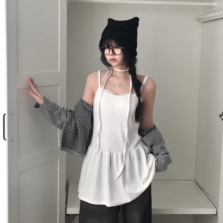 [반전 도트안감🖤/뒷태패치 포인트!!] 빈티지 감성 낭낭🪽 도트안감 패치 단가라 스트라이프 긴팔 가디건 엔젤코어 상세 이미지 27