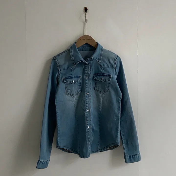 [S,M,L] 데님라인 슬림 워싱 똑딱이 데님 청자켓/셔츠남방 - 3color 상세 이미지 40