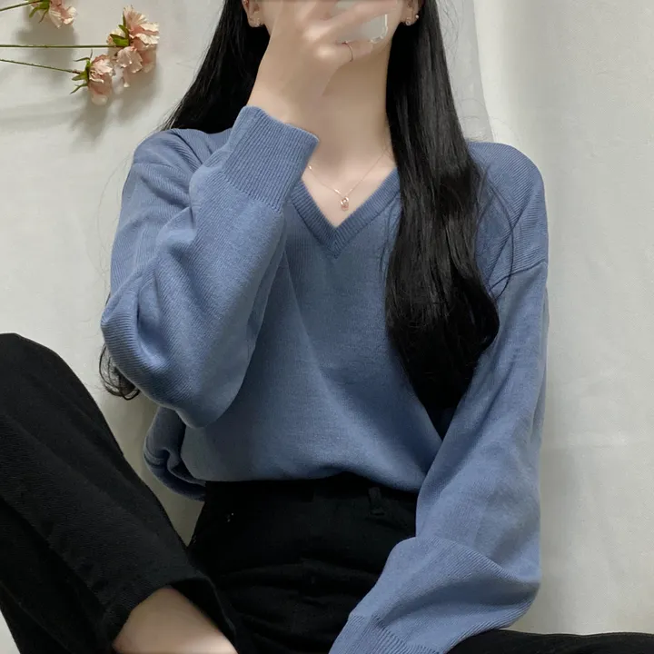 [1000장돌파💛/니트맛집/] V넥 베이직 기본 니트 10color 상세 이미지 28