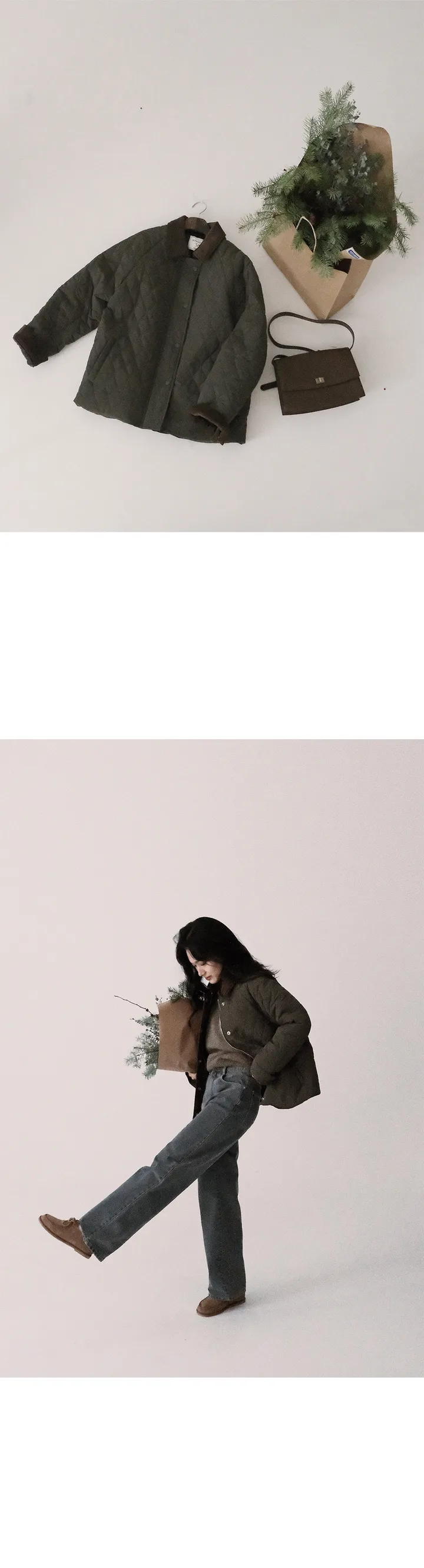 [🤎아우터] 매트 바버패딩 (4온스+플리스내피) - 3 color (SLOWMADE/자체제작/사이즈세분화/이중잠금/코듀로이/배색카라) 상세 이미지 36