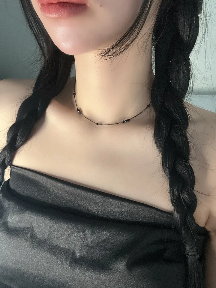 [*made*/1+1할인] 봄맞이할인!! 노알러지 도트 써지컬 스틸 초커 우정 데일리 휴양지 키치 심플 목걸이 상세 이미지 5