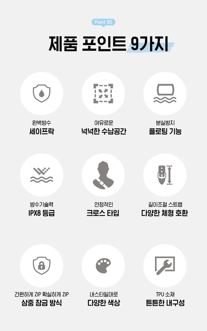 [오늘출발/ 1+1🩵] 힙색 방수팩 스마트폰 방수 클러치 여름 크로스백 워터파크 워터밤 흠뻑쇼 오션월드 물놀이 아이폰 갤럭시 터치 가능 멀티 수납케이스 대용량 가방 스트랩 수영장 상세 이미지 17