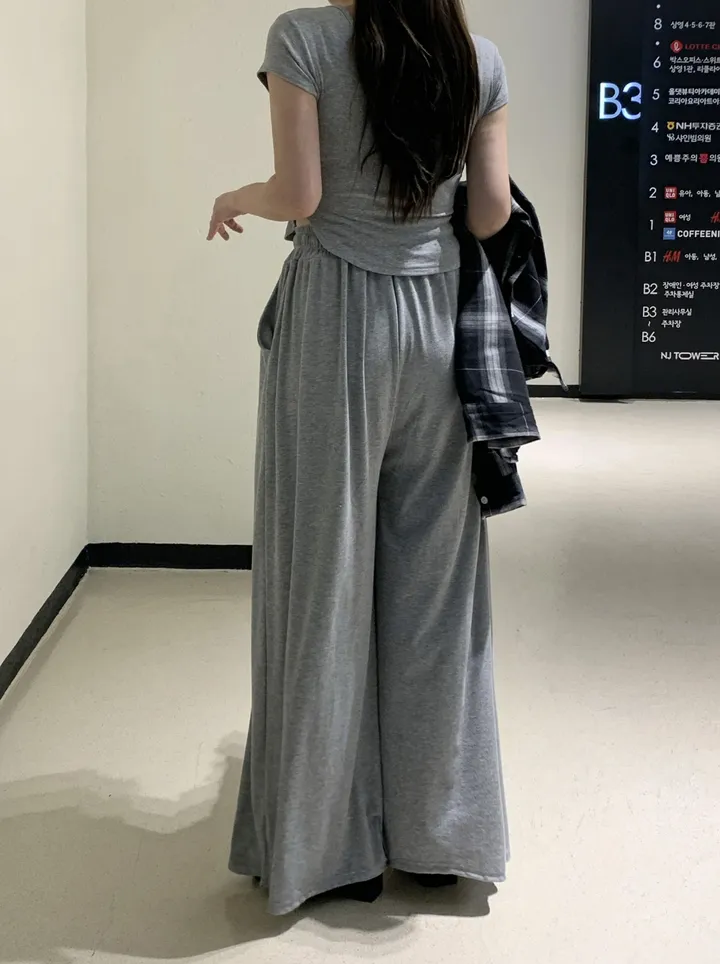 후리 훌 핀턱 와이드 트레이닝 팬츠 상세 이미지 31