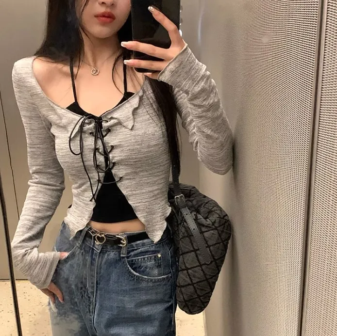 나시set🖤 플릿 나시 가디건 세트 상세 이미지 3