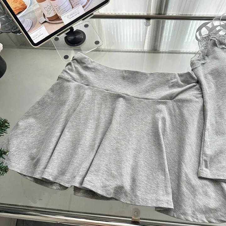 [발레코어 쓰리피스 러블리 페미닌룩] 로안 3pcs 레이어드 나시+가디건+스커트 쓰리피스 세트 상세 이미지 40