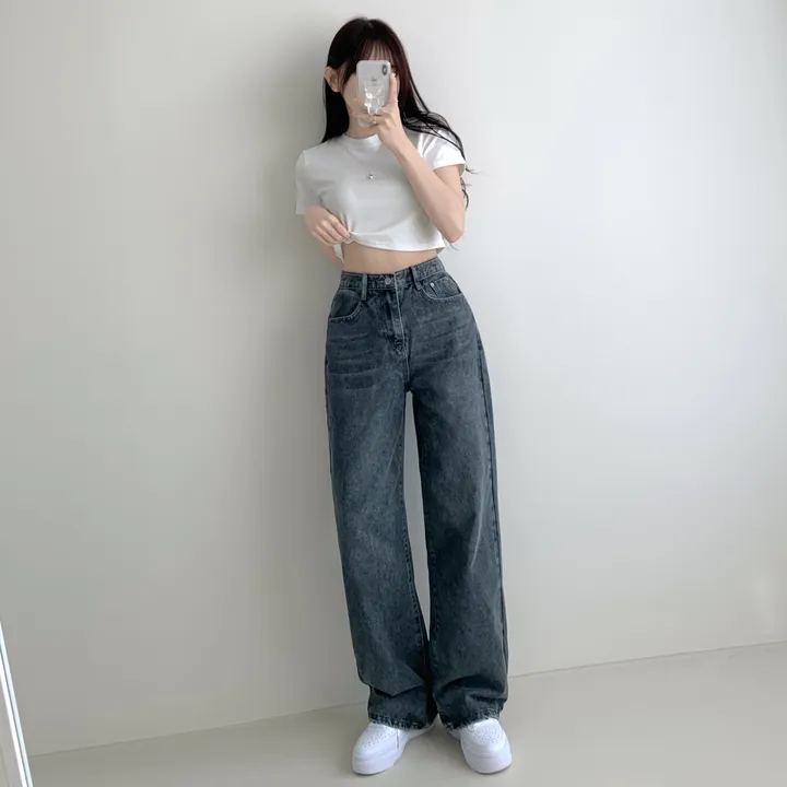 ["인생"데님🖤/기장선택/~XL] 올데이 하이웨스트 캣브러쉬 워싱 데님 와이드 팬츠 바지 키작녀 키큰녀 빅사이즈 청바지 상세 이미지 26
