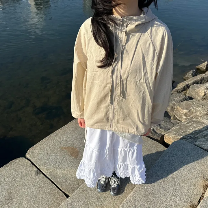[🖤BEST] 잔도트 땡땡이 바람막이 후드집업 봄점퍼 윈드브레이커 (2C) 상세 이미지 1
