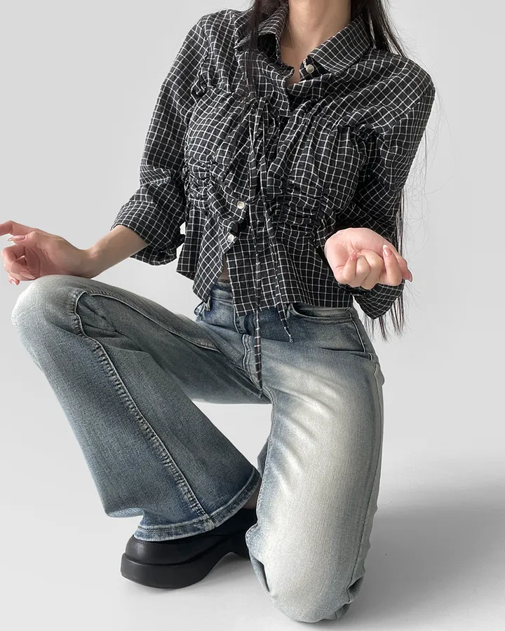 [~3XL/3기장] 뽀얀핏 스머징 텍스쳐 빈티지 워싱 쫀득 스판 부츠컷 데님 팬츠 바지 청바지 상세 이미지 34