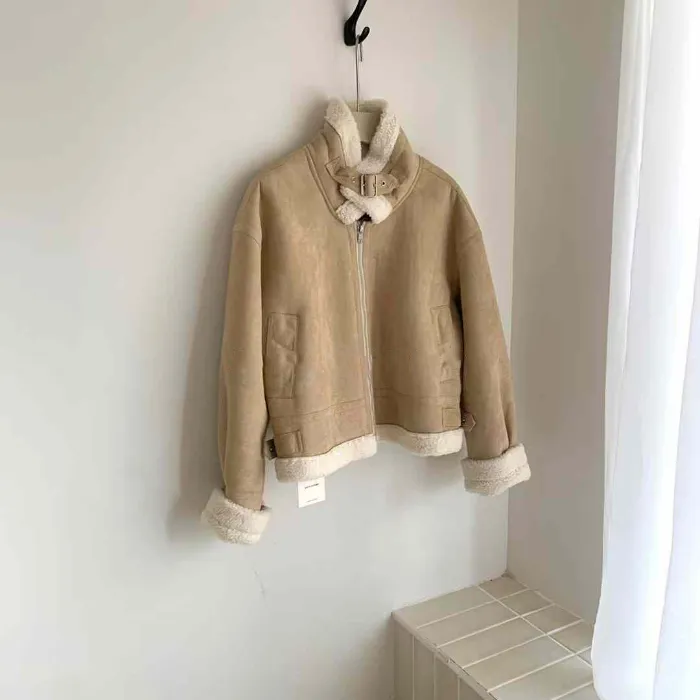 히놀라 ❤️스웨이드 하이넥 숏 무스탕 3color 상세 이미지 26