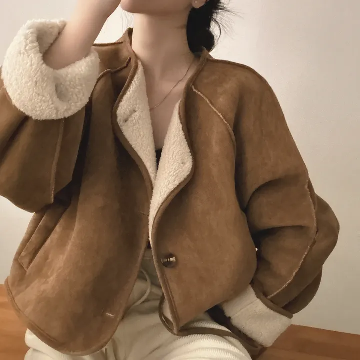 [양털안감/가방set] 유연소재,귀여움! 스웨이드 무스탕 자켓 2color 상세 이미지 2