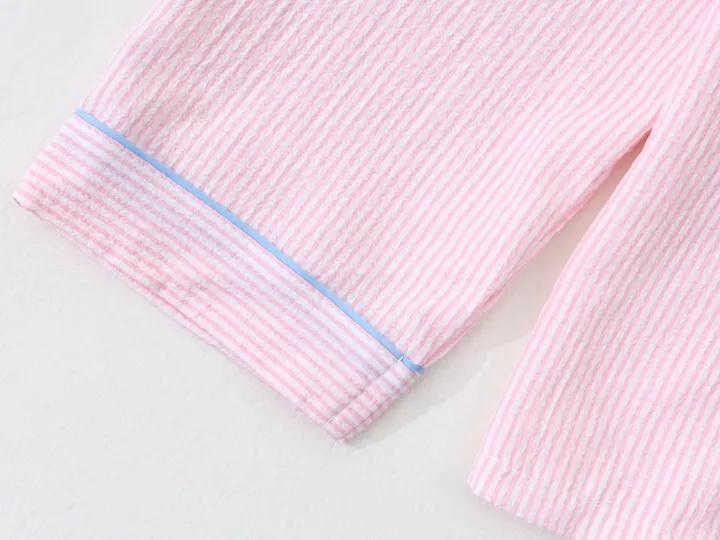 [최저가/반팔,긴팔ver][2color]라인 스트라이프 지지미 잠옷 세트 긴팔 반팔 반바지 긴바지 세트 파자마 세트 생인선물 파자마파티 홈파티 상세 이미지 14
