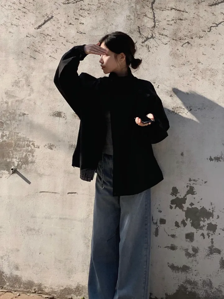 [트렌치 바람막이🤍/아우터맛집!] 트렌치바람막이 야상 하이넥 바람막이 숏트렌치 간절기아우터 데일리룩 숏야상 봄 자켓 오버핏자켓 상세 이미지 40