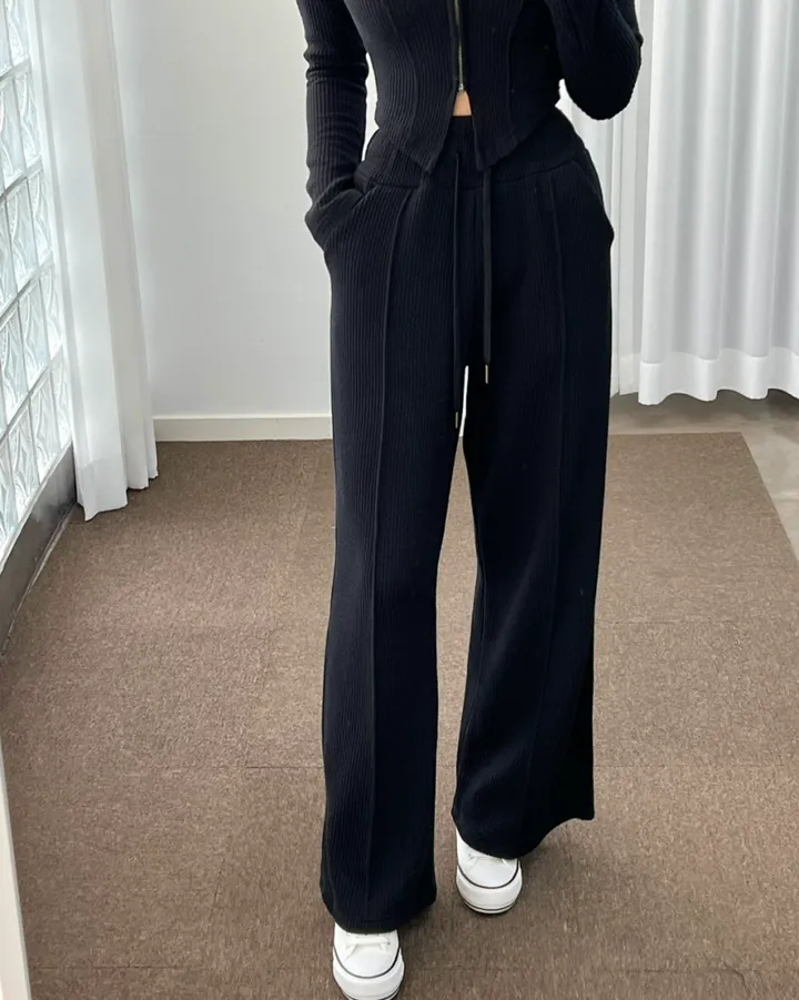 *봄ver* [MADE:컬러추가] #-3kg!! 슬림 빅후드ver.1 오프숄더 셋업 (5color) 슬림핏 크롭 후드집업 오프숄더집업 롱 와이드팬츠 트레이닝세트 상세 이미지 30