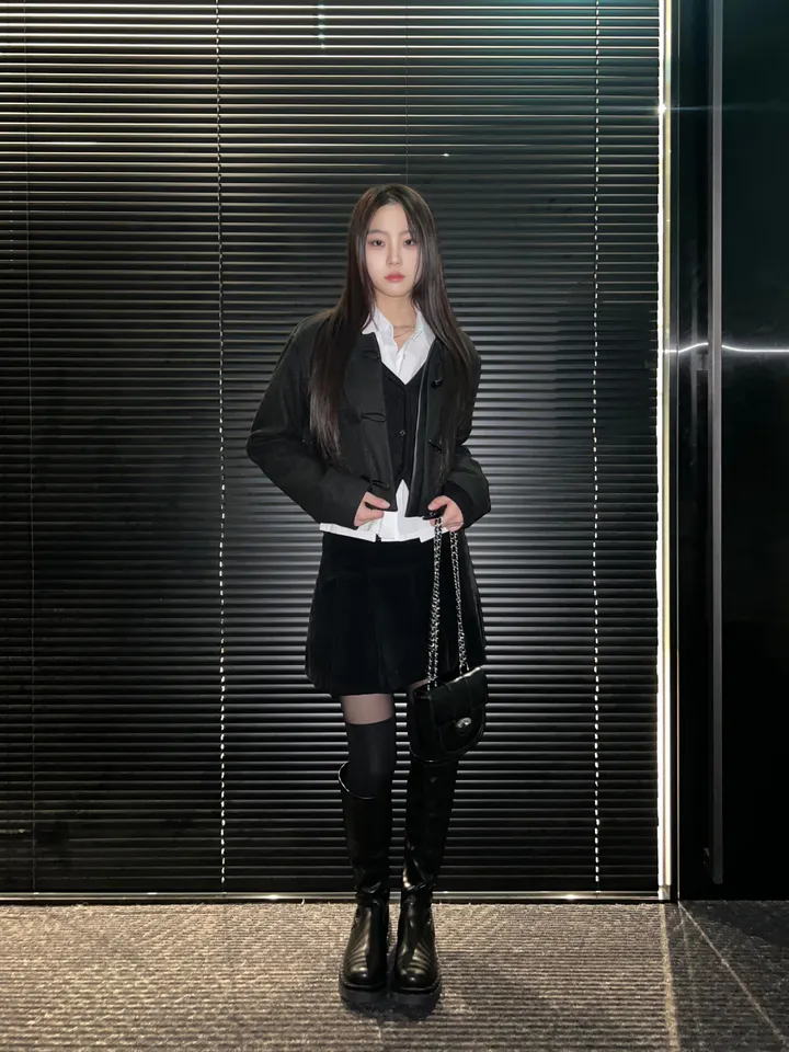 [24재입고] 윈터 더플 코트 크롭 자켓 (Black) 상세 이미지 7