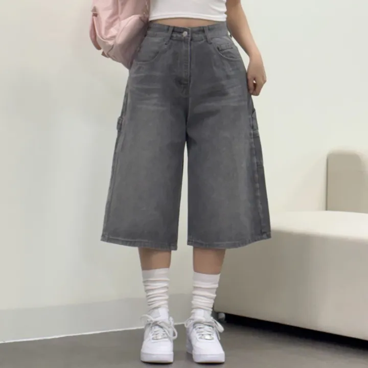 [카펜더버뮤다🐰/숏&롱/~2XL] 아일렛 카펜더 5부 7부 버뮤다 데님 숏팬츠 여름반바지 기장선택 남녀공용 하체커버 빅사이즈 (5Col) 상세 이미지 12