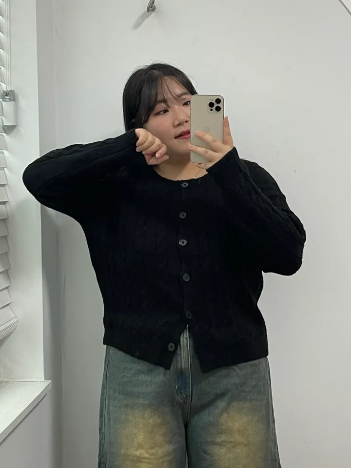 🚀당일출발🚀빠른배송📦 [~110size/빅사이즈] 라운드넥 꽈배기 도톰 단추 니트 가디건 상세 이미지 109