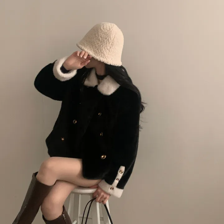[따뜻해요/분위기갑🖤] 체코 밍크 퍼 루즈핏 카라자켓 - 2color 상세 이미지 7