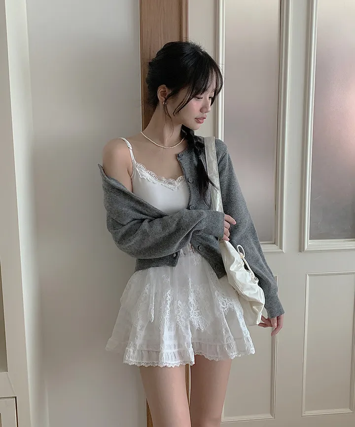 [데일리강추💗] 블러 라운드넥 가디건 봄 가을 / 출근룩 긴팔니트 봄가디건 가을가디건 하객룩 데일리룩 클래식블랑 상세 이미지 13