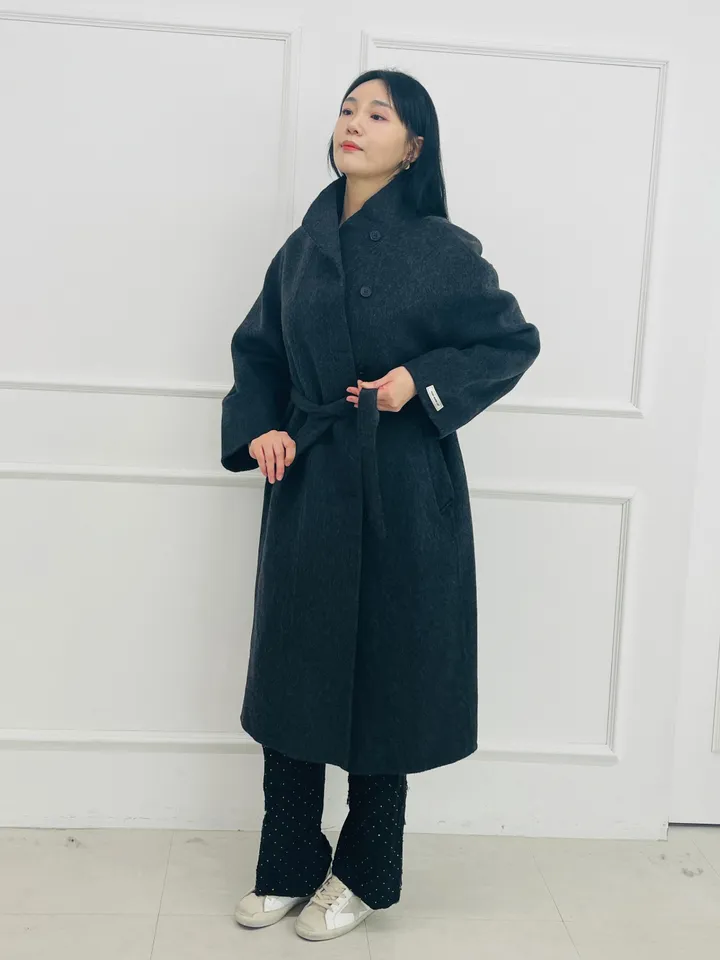 자체제작 원단부터 다른 엣지넥 양모 핸드메이드코트 빅사이즈 연말룩 하객룩 110까지 상세 이미지 43