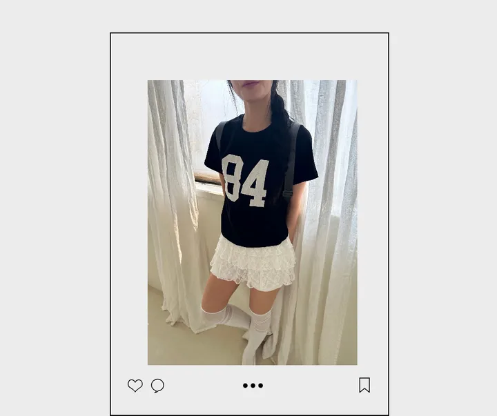 반팔 티셔츠 모델 착용 이미지-S1L33