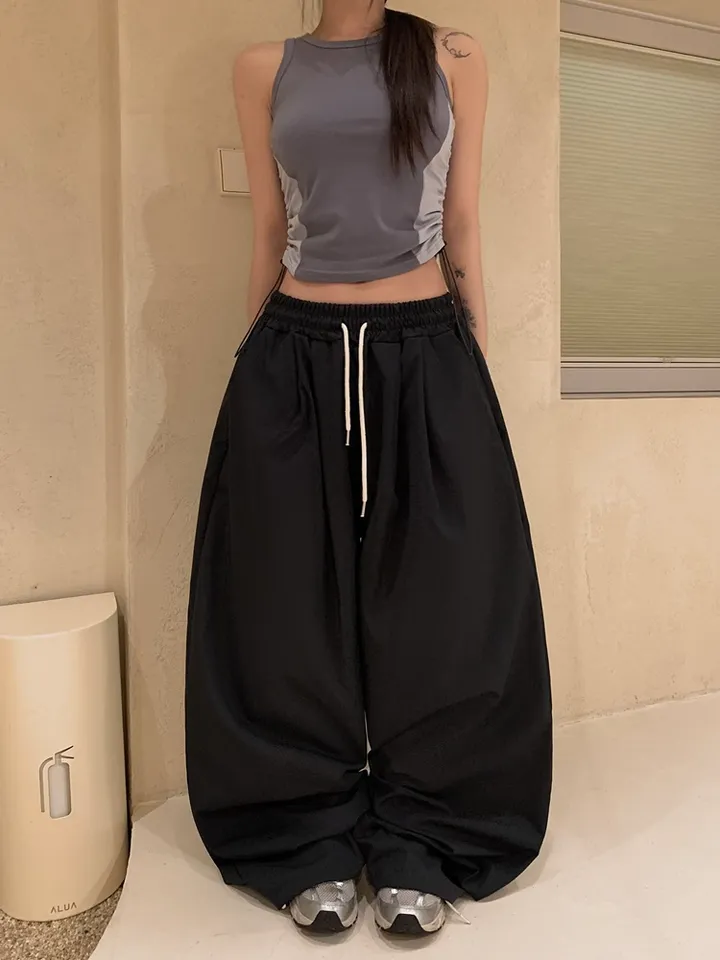 (UNISEX) 머니 나일론 더블 핀턱 스트링 벌룬 PT / 오버핏 와이드 밴딩 트레이닝 벌룬핏 팬츠 바지 와이드팬츠 벌룬팬츠 트레이닝팬츠 나일론팬츠 나일론바지 간절기 봄 여름 상세 이미지 25