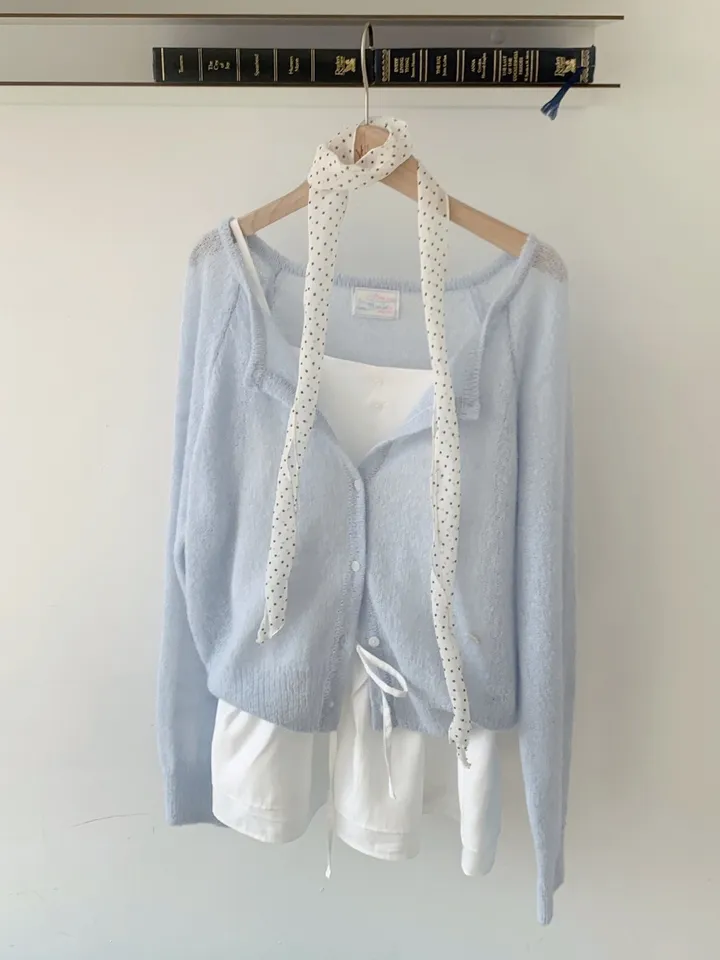 당일/봄가디건🌸 [here you] 퍼지 모헤어 cardigan - 5color (벚꽃룩/울가디건/모헤어니트/나들이룩/봄니트) 상세 이미지 13