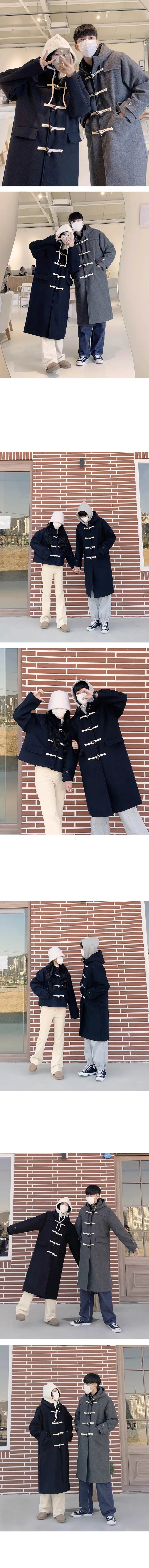 [MADE/울50%+누빔안감] 남녀공용, 라떼 후드 떡볶이 더플 롱코트(3 colors) 상세 이미지 20