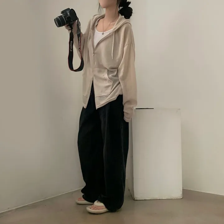 [여름아우터!/은은한비침] 한여름까지 필요한 투웨이 시스루 니트 후드집업,점퍼 - 5color 상세 이미지 28