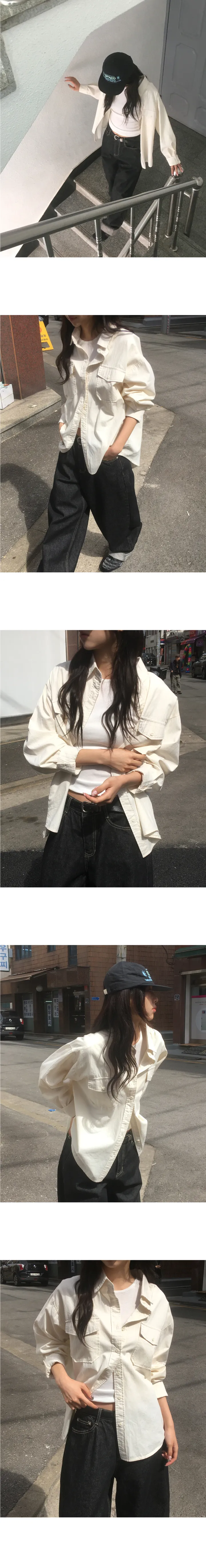 [봄컬러🌸/MADE] 호브 루즈핏 포켓 코튼 셔츠 상세 이미지 11