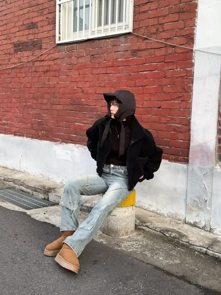 [iam테디베어]뽀글이 플리스 덤블자켓 후리스 양털점퍼 뽀글이자켓 4colors 오버핏 겨울아우터 힙 양털 집업 안감내장 자켓 상세 이미지 29