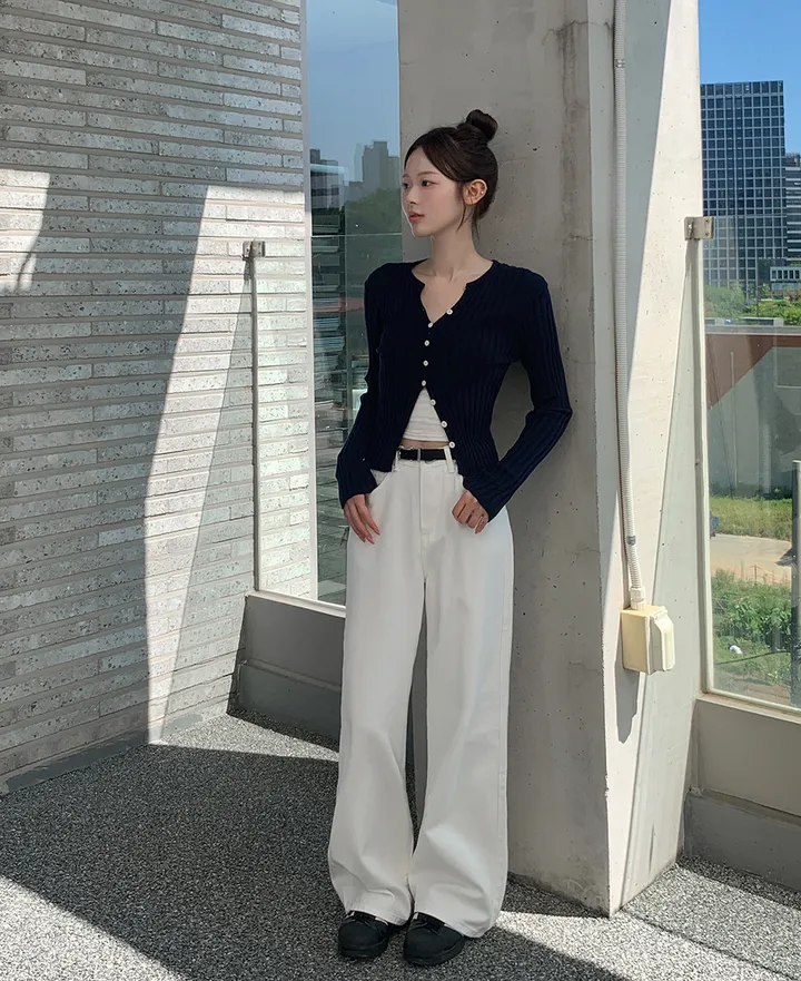 [청순핏/부들부들-/색감강추] 크루아 슬림핏 라운드넥 골지 니트 긴팔 가디건 7colors 상세 이미지 24