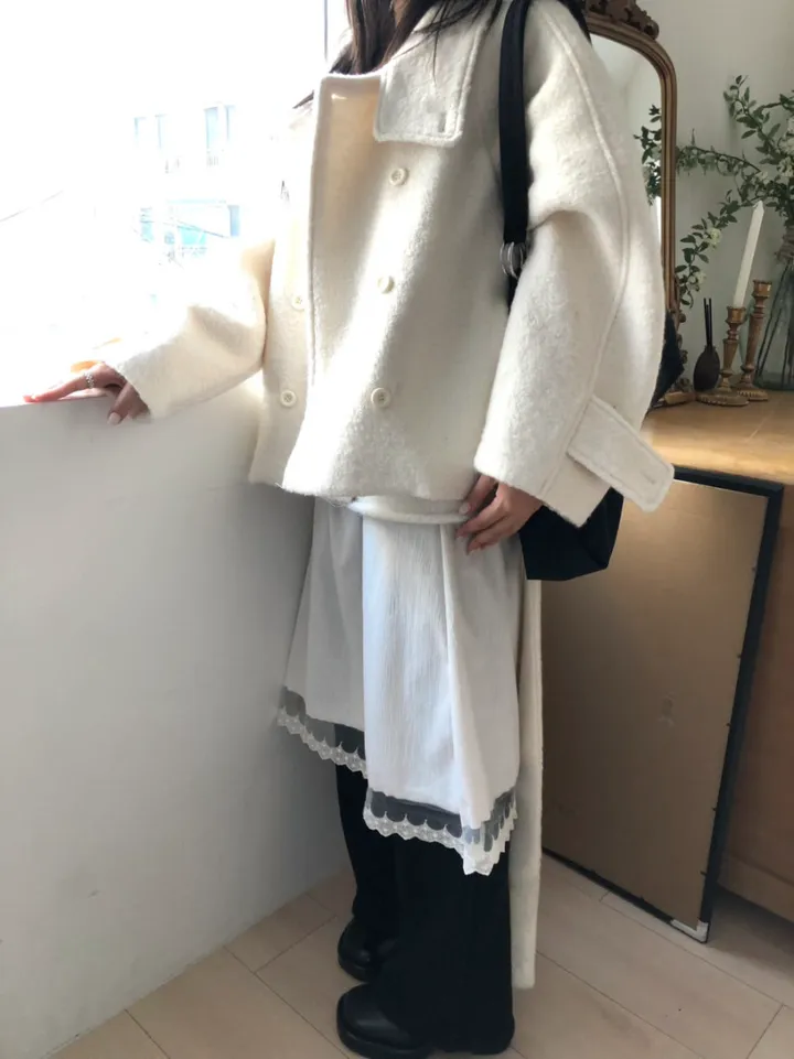*아이당일*하이넥 더블 숏코트(2color) 상세 이미지 14