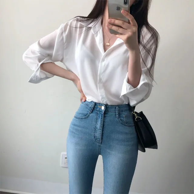 (Made/색감굿-핏예쁜) 촤르르 쉬폰 찰랑 데일리 셔츠 상세 이미지 3