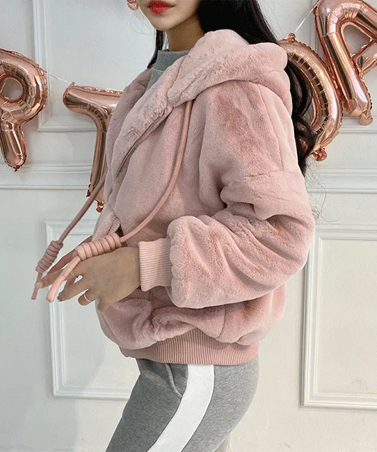 재진행/당일발송/6color 밍크 후드집업