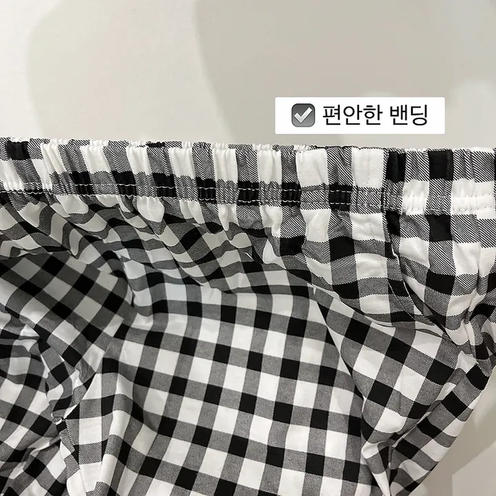 🖤[당일출고/반바지&긴바지]🖤 5컬러 체크바지 체크 잠옷 바지 패턴 블랙 핑크 그린 블루 네이비 남자 파자마 여름 순면 면100 주머니 바지주머니 커플바지 빅사이즈 박시핏 상세 이미지 5