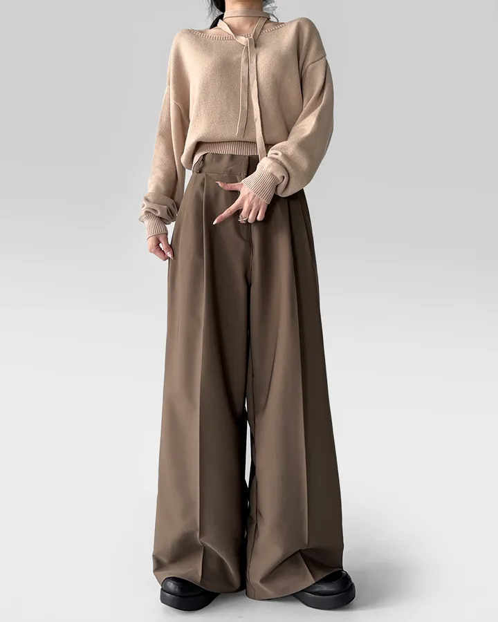[~3XL/2기장] 르네상스 모더니즘 더블 핀턱 통 와이드 루즈핏 슬랙스 긴바지 롱팬츠 상세 이미지 41