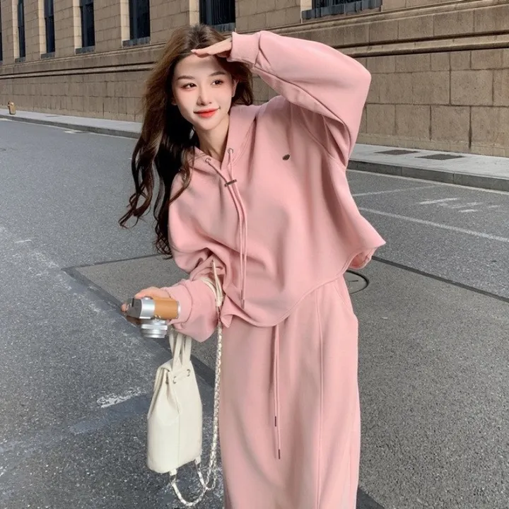 ❣️러블리❣️ 상하의 세트 후드티 치마 간절기 여리여리 귀염핏 여신핏 봄 가을 코디세트 트레이닝세트 트레이닝복 상세 이미지 1