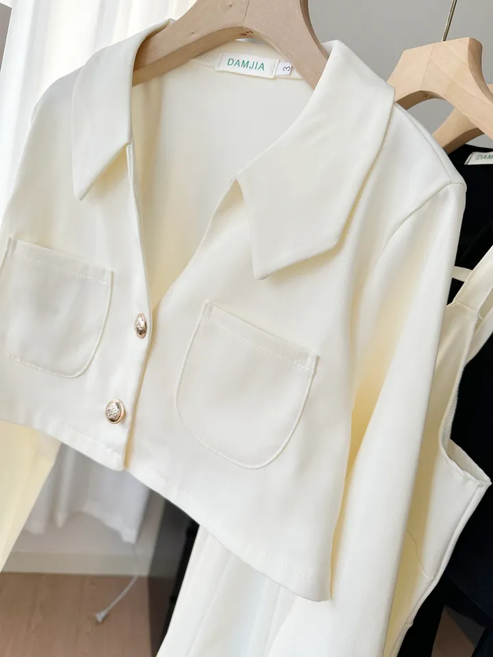 (M~5XL)크롭 정장자켓 원피스 세트AS-9913 상세 이미지 7