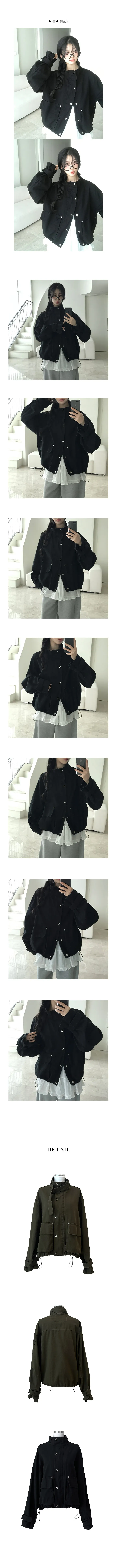 쿠폰발급✨[빈티지,꾸안꾸!] 부하지 않은, 벨트 하이넥 숏 야상 루즈핏 자켓 간절기 상세 이미지 4